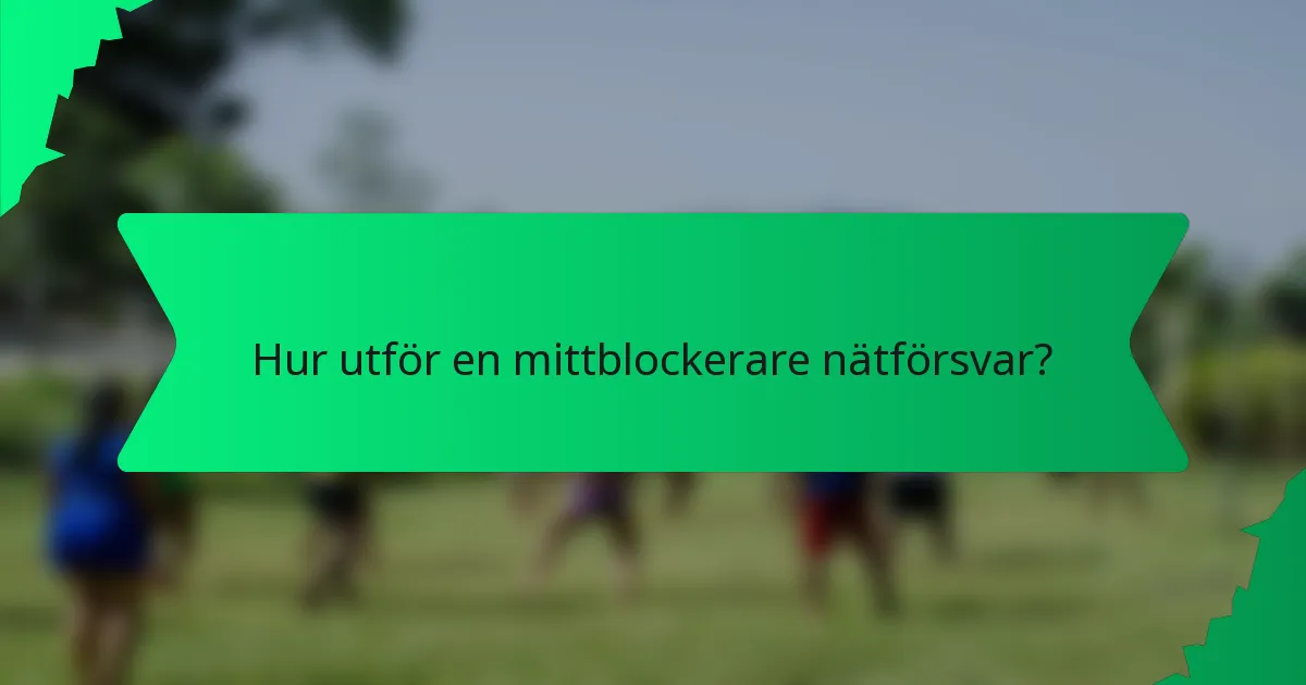 Hur utför en mittblockerare nätförsvar?